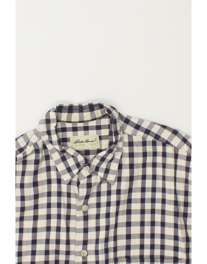 EDDIE BAUER Mens Flannel Shirt XL Black Gingham Cotton Vintage Eddie Bauer and Second-Hand Eddie Bauer from Messina Hembry 