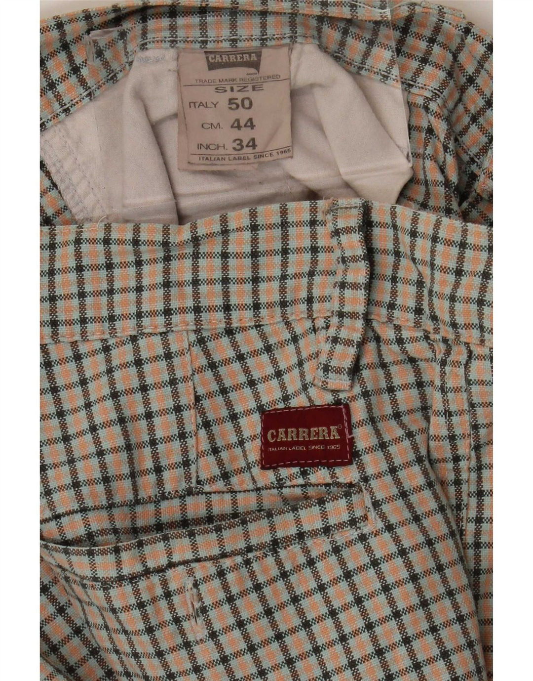 Carrera Short Chino Homme IT 50 Large W34 Coton Vichy Multicolore