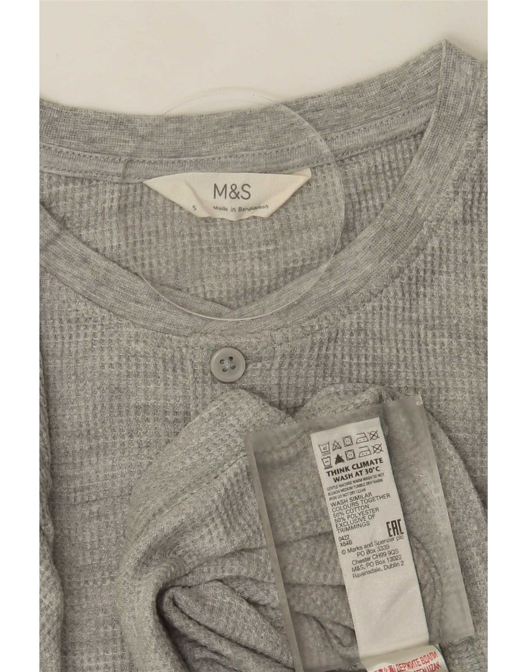 Marks & Spencer Haut à manches longues pour homme en coton gris petit