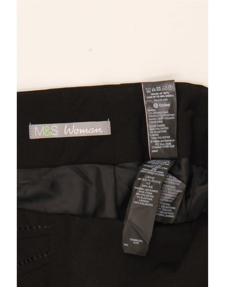 Marks & Spencer Jupe trompette pour femme UK 10 Small W29 Noir Polyester