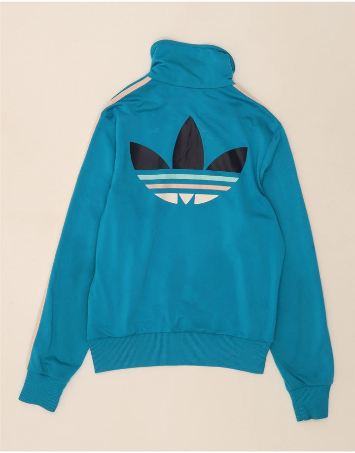 Adidas Veste de survêtement graphique pour femme UK 16 Large Bleu Polyester