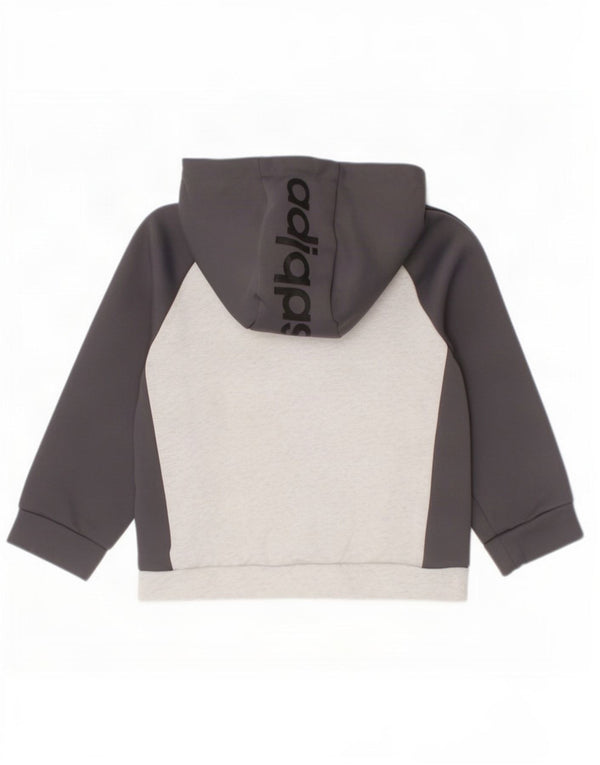 Adidas Pull à capuche graphique zippé pour bébé garçon 18-24 mois Gris Colorblock