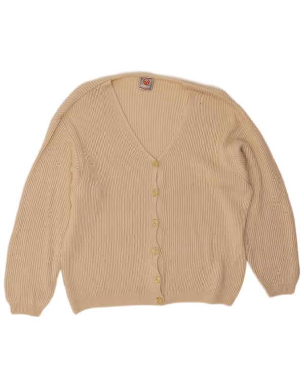 Stefanel Cardigan surdimensionné pour femme UK 14 Viscose beige moyen