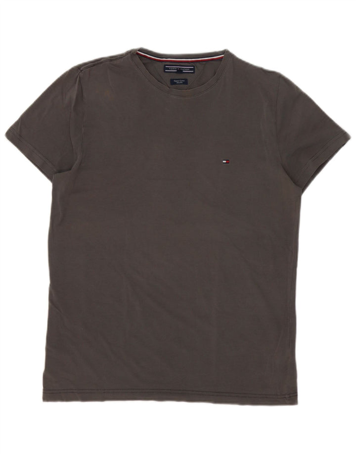 Tommy Hilfiger T-Shirt Slim Fit Homme Gris Moyen Coton