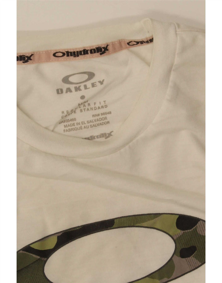 Oakley T-Shirt Regular Fit Graphic Homme Blanc Moyen
