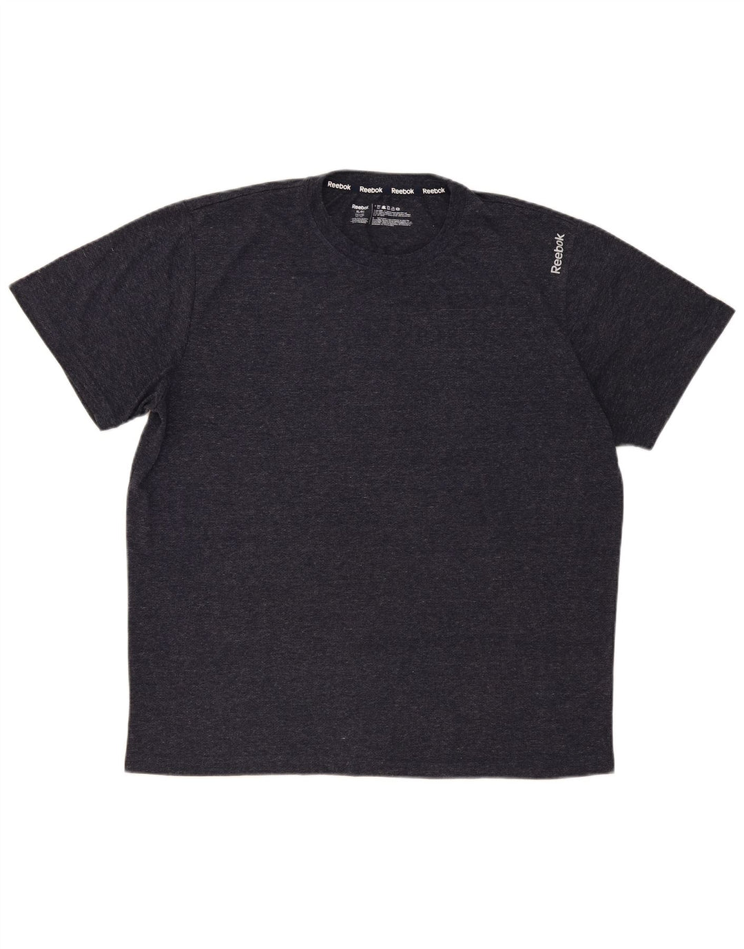 Reebok T-Shirt Top XL Homme Gris Moucheté Polyester