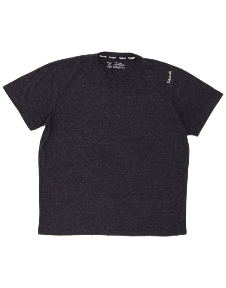 Reebok T-Shirt Top XL Homme Gris Moucheté Polyester