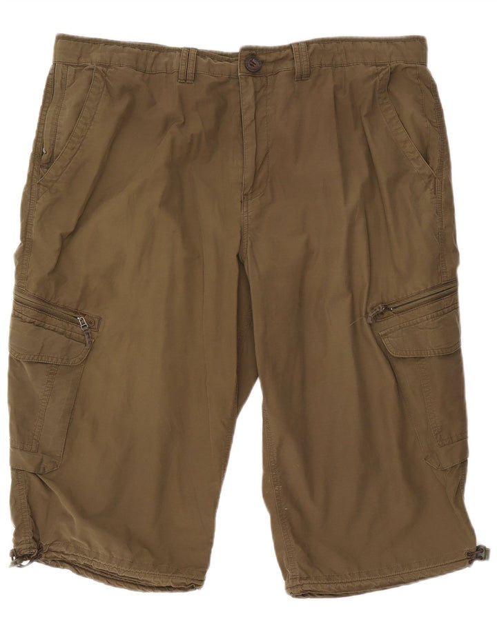 Marks & Spencer Short Cargo Homme W38 XL Kaki Coton