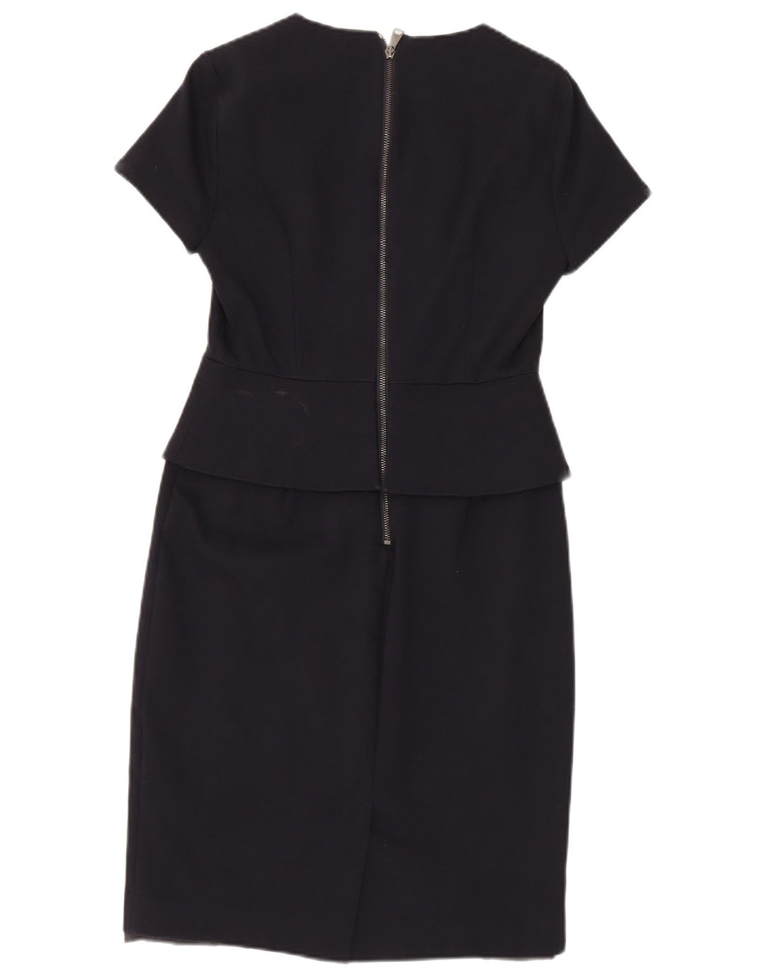 Ted Baker Robe péplum pour femme Taille 2 Petit Bleu marine Coton