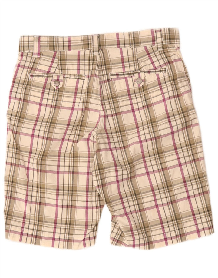 Lee Short décontracté pour femme US 8 Medium W30 Beige à carreaux en coton