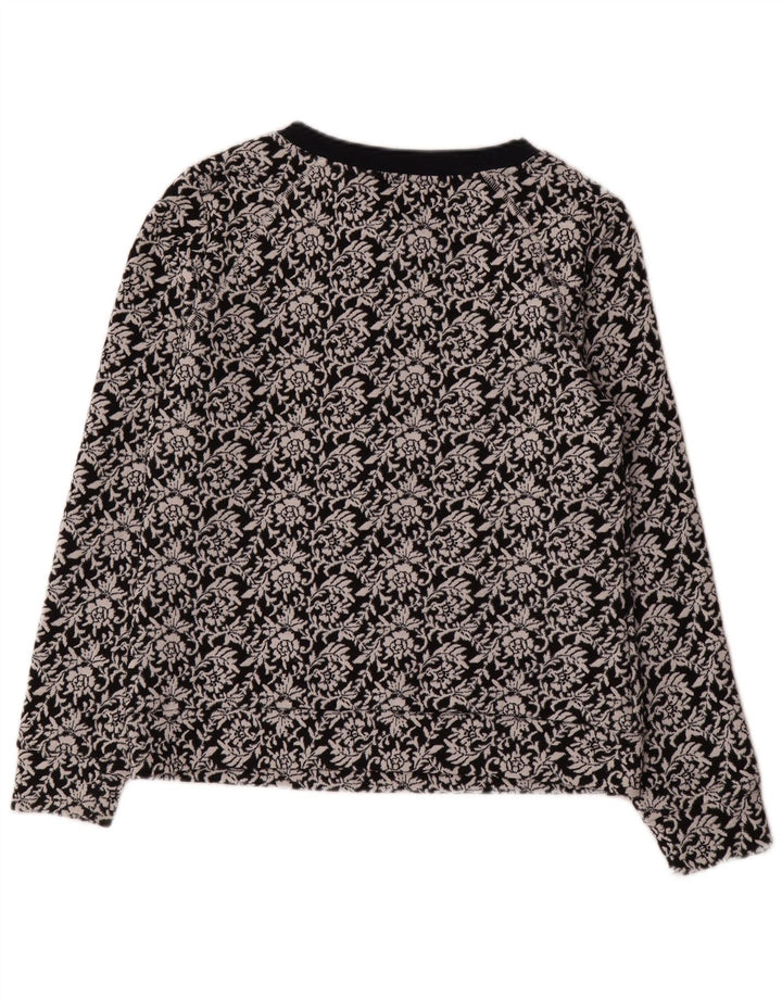Ted Baker Sweat-shirt pour femme Taille 2 Petit coton floral noir