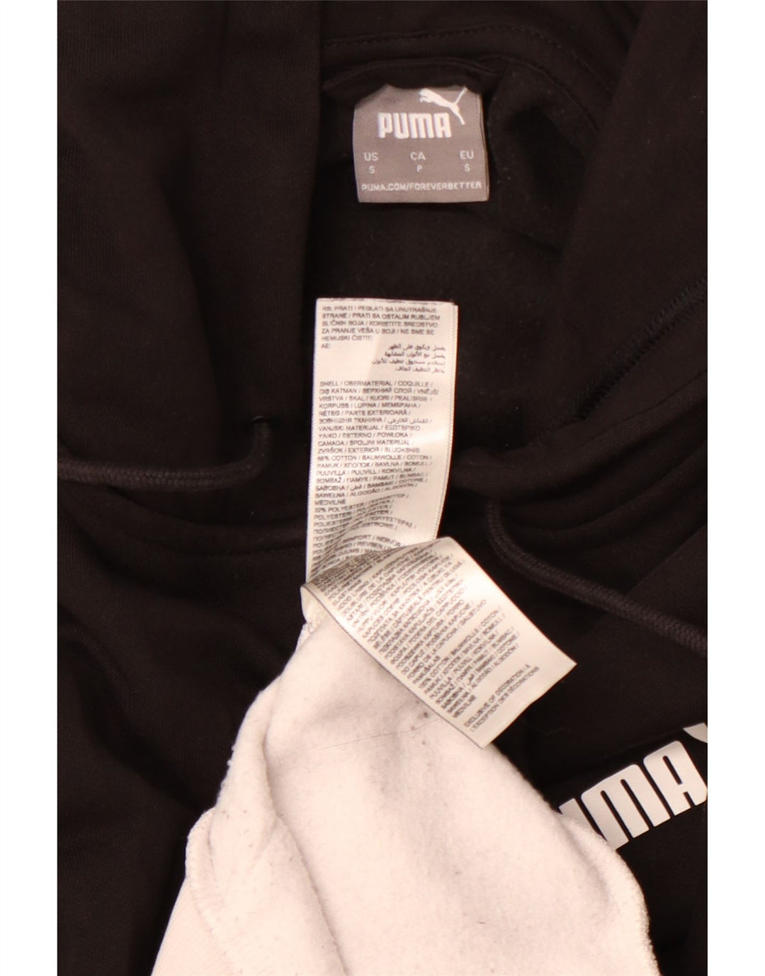 PUMA Sweat à capuche graphique zippé pour homme, petit, en coton color block, noir