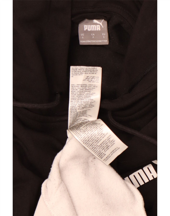 PUMA Sweat à capuche graphique zippé pour homme, petit, en coton color block, noir