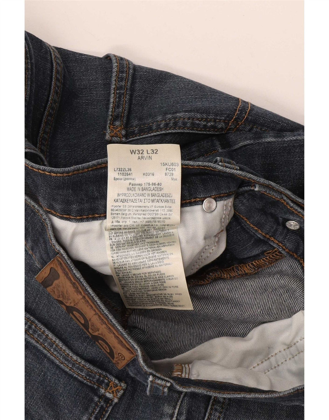 Lee Jean Slim Arvin W32 L32 Homme Bleu Marine Coton