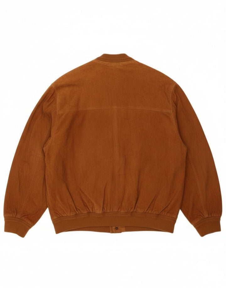 Jolly Veste Bomber en Daim pour Homme IT 58 4XL Cuir Marron