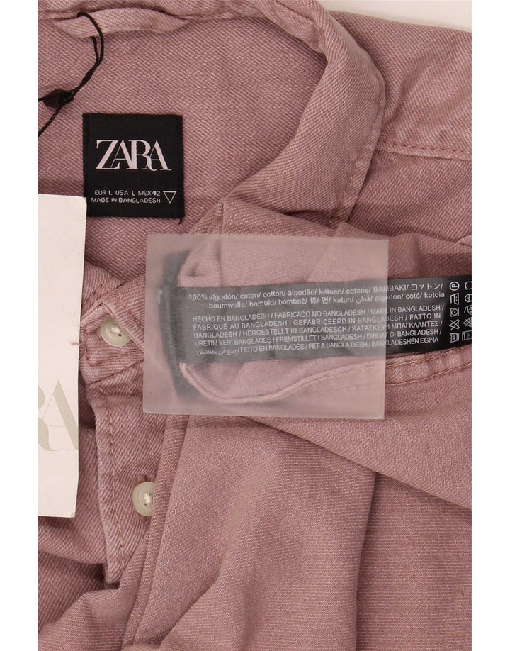 Chemise Homme Zara Large Rose Coton