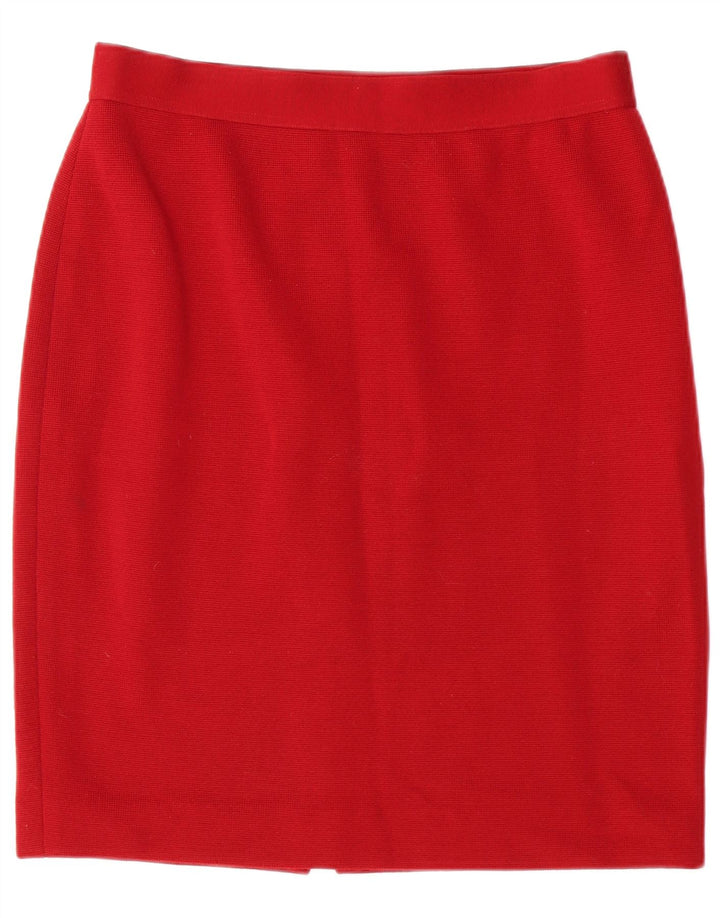 jupe crayon femme vintage W32 Grande laine rouge