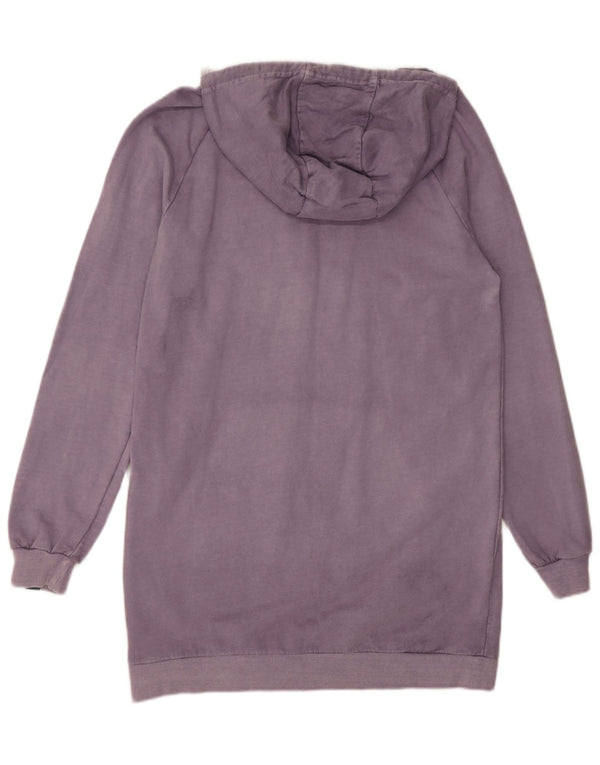 Ellesse Pull à capuche long graphique pour femme UK 8 Small Violet Coton