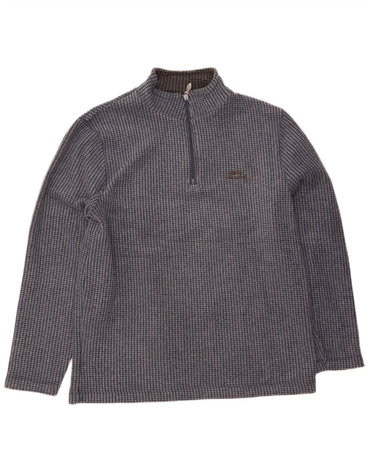 Weird Fish Pull polaire à col zippé pour homme XL Bleu marine Polyester
