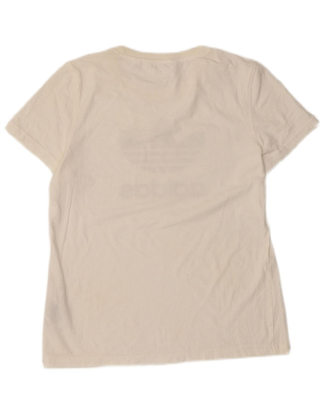 Adidas T-shirt graphique pour femme UK 14 en coton blanc moyen