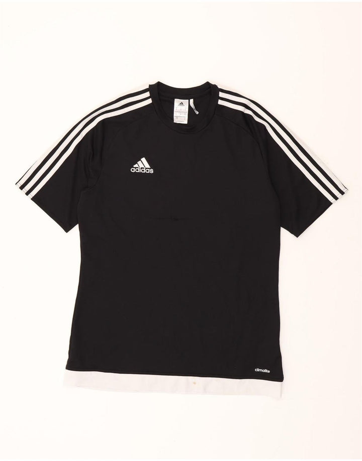 ADIDAS T-Shirt Climalite Homme Noir Moyen Polyester Colorblock