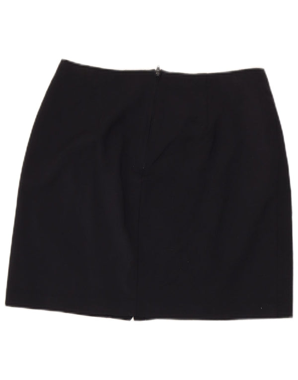 Benetton Mini Jupe Femme IT 44 Medium W28 Bleu Marine Laine Vierge