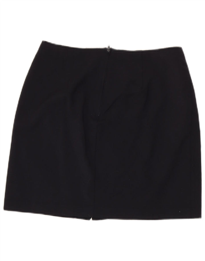 Benetton Mini Jupe Femme IT 44 Medium W28 Bleu Marine Laine Vierge