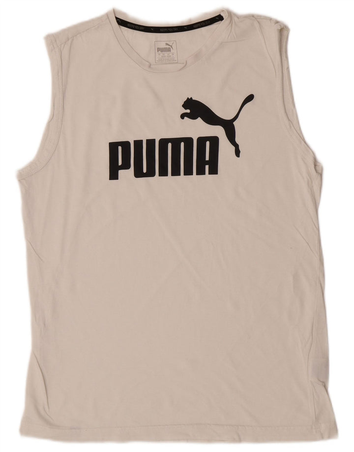 Puma Débardeur graphique homme grand blanc coton