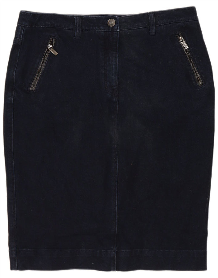 MARKS & SPENCER Jupe en jean autographe pour femme UK 12 Medium W30 Bleu marine