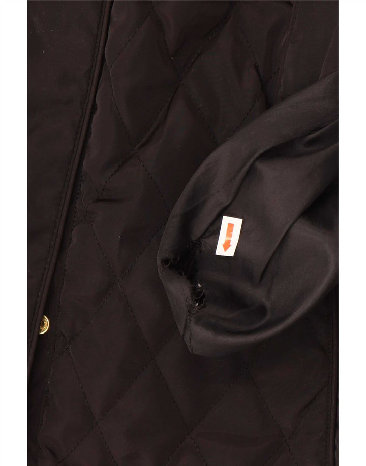 Michael Kors Manteau coupe-vent matelassé pour femme UK 16 Large Noir Polyester