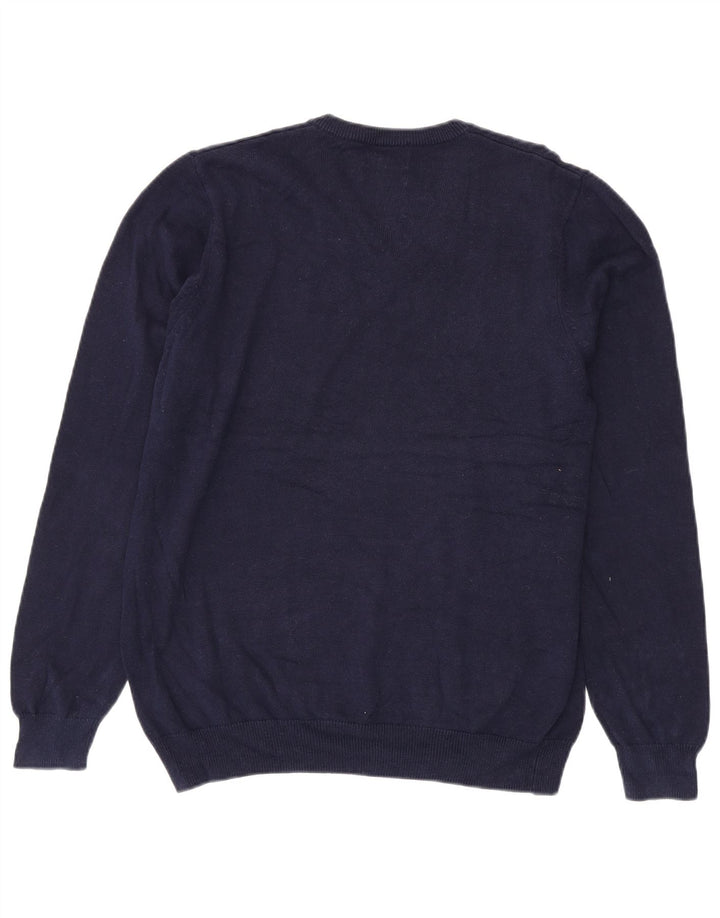Marks & Spencer Pull col V pour homme en coton bleu marine Taille L