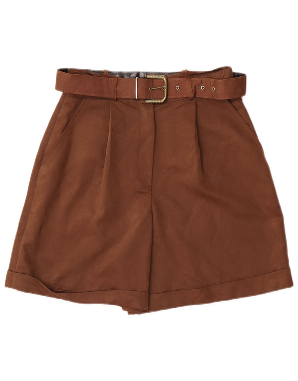 vintage Femme Taille Haute Pegged Chino Shorts IT 44 Moyen W26 Marron