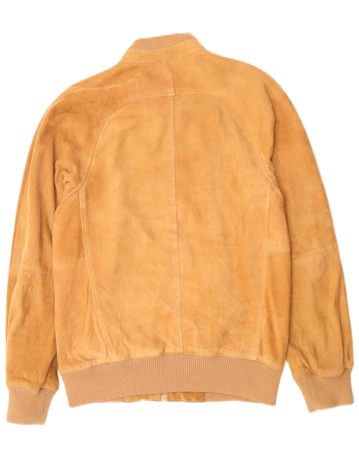 vintage Mens Suede Bomber Jacket UK 38 Brun Moyen
