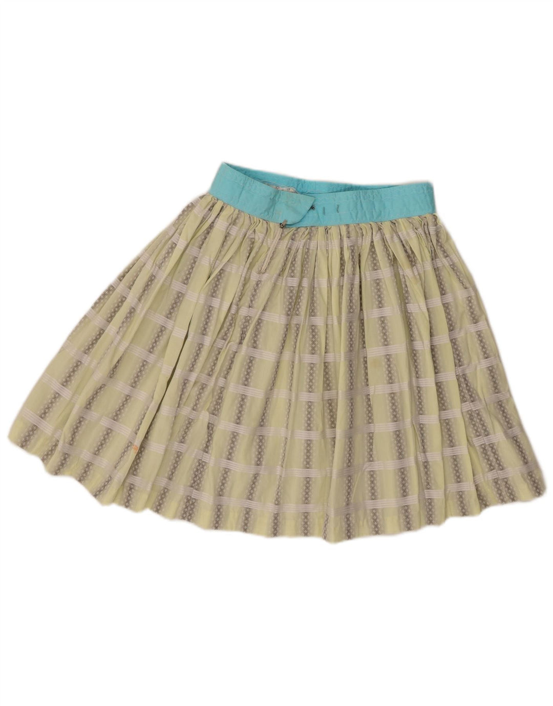 jupe plissée femme vintage W26 Petit chèque vert