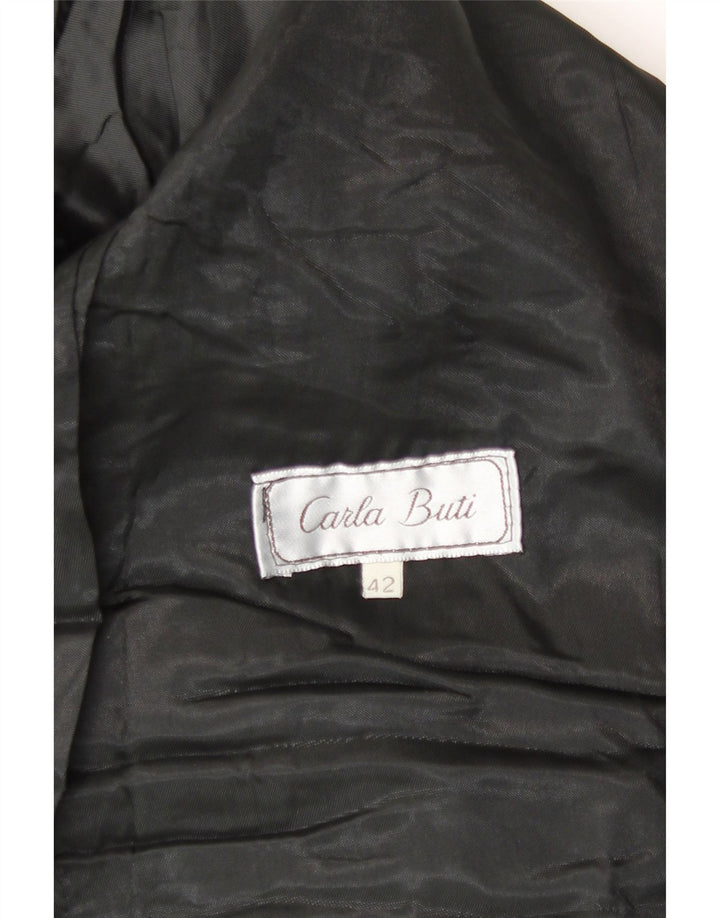 Carla Buti Veste blazer en daim à 1 bouton pour femme IT 42 Noir moyen à pois