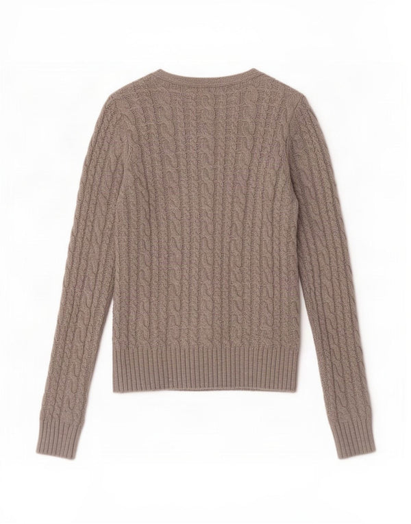 Zara Cardigan Femme Pull UK 12 Coton Gris Moyen