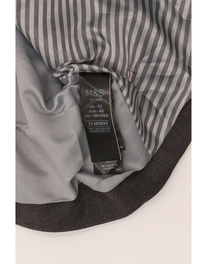 Marks & Spencer Veste blazer à 1 bouton pour femme UK 12 Gris moyen Polyester