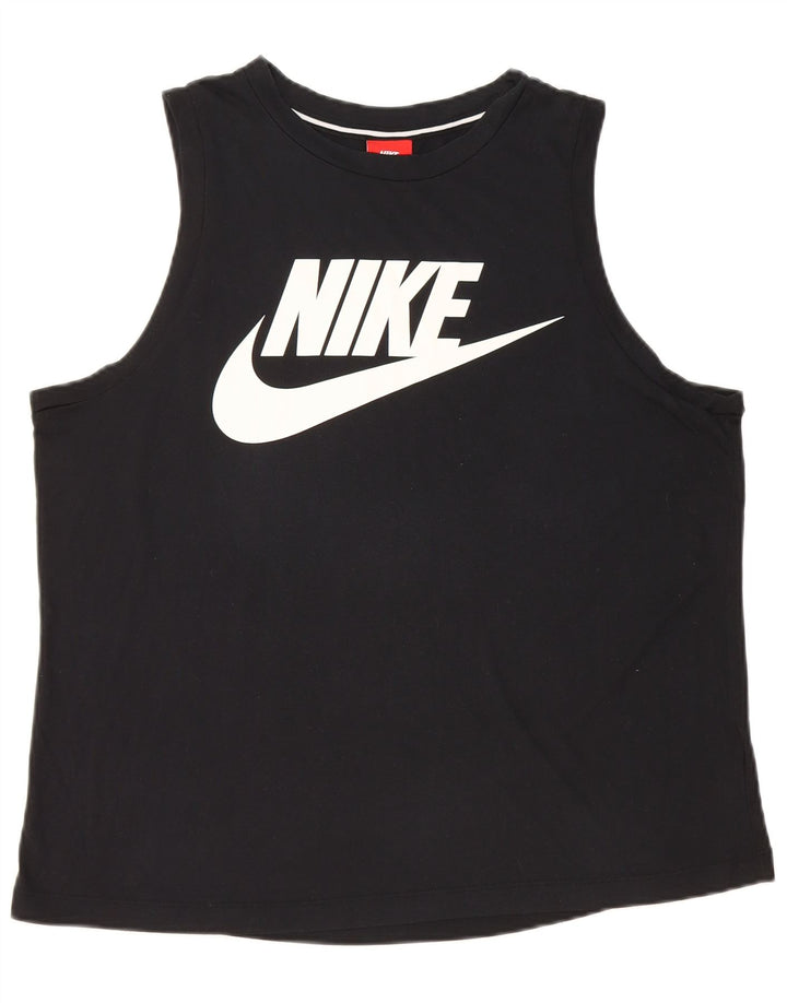 NIKE Débardeur graphique pour femme UK 16 Large Noir
