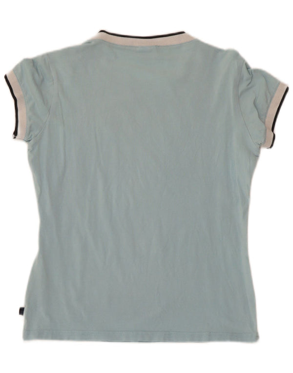 ASICS T-shirt graphique pour femme UK 12 Bleu moyen Coton