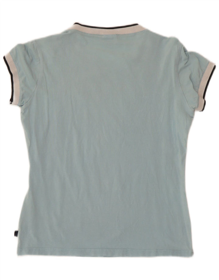 ASICS T-shirt graphique pour femme UK 12 Bleu moyen Coton