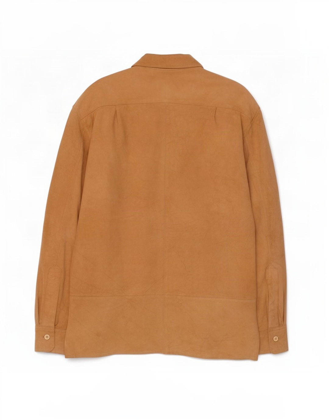 Chemise en daim homme vintage grand cuir beige