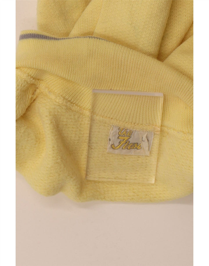 vintage Mens Polo Neck Sweatshirt Jumper Grand Coton Jaune