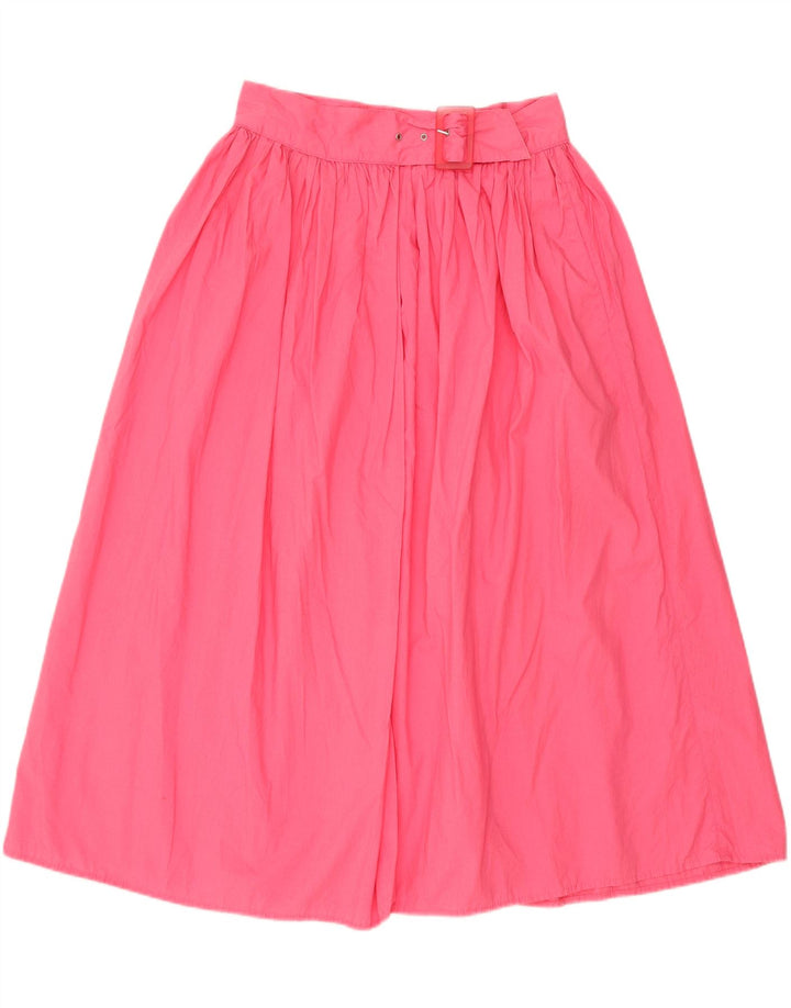 Benetton Jupe trapèze IT 44 Medium W28 en coton rose pour femme