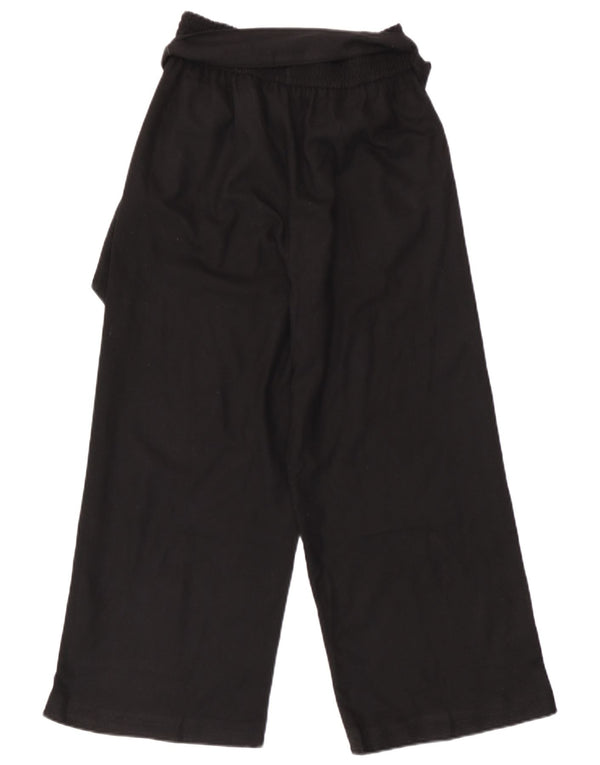 Zara Pantalon court taille haute pour femme, jambe large, XS W24 L23 Noir