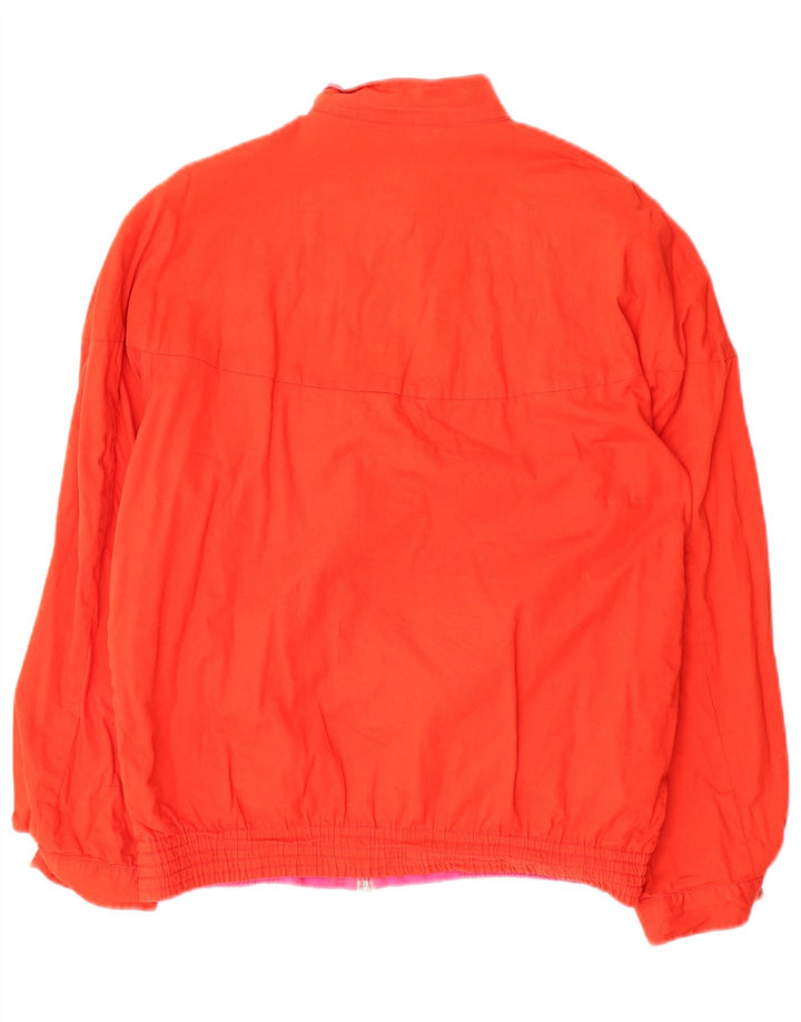 vintage Femme Réversible Bomber Jacket UK 12 Moyen Rose Géométrique