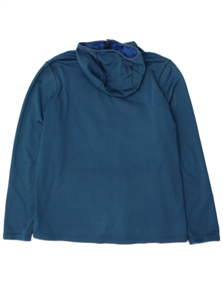MONTANE Pull à capuche zippé pour homme XL en polyester à fines rayures bleues