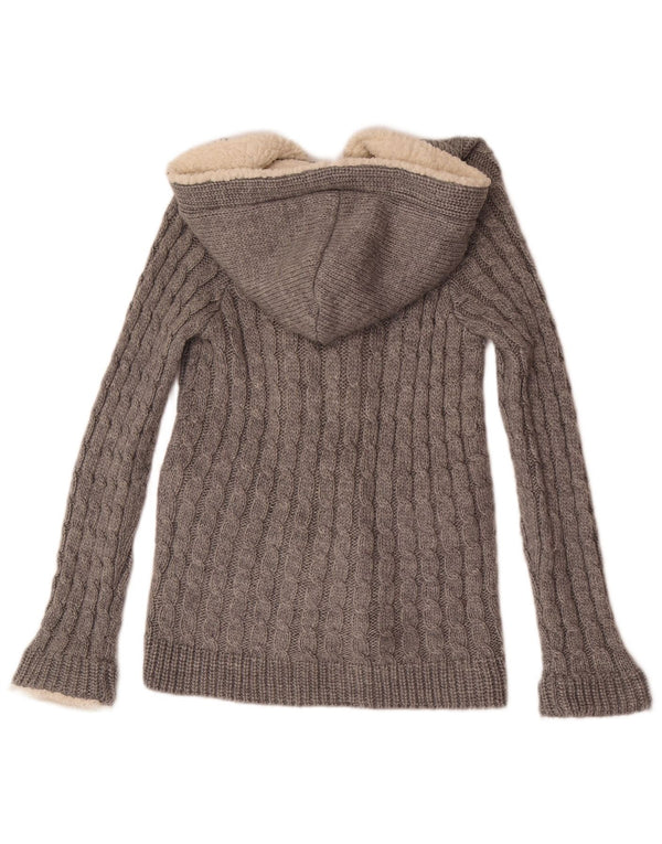 Zara Pull à capuche pour femme UK 10 Petit Acrylique Gris