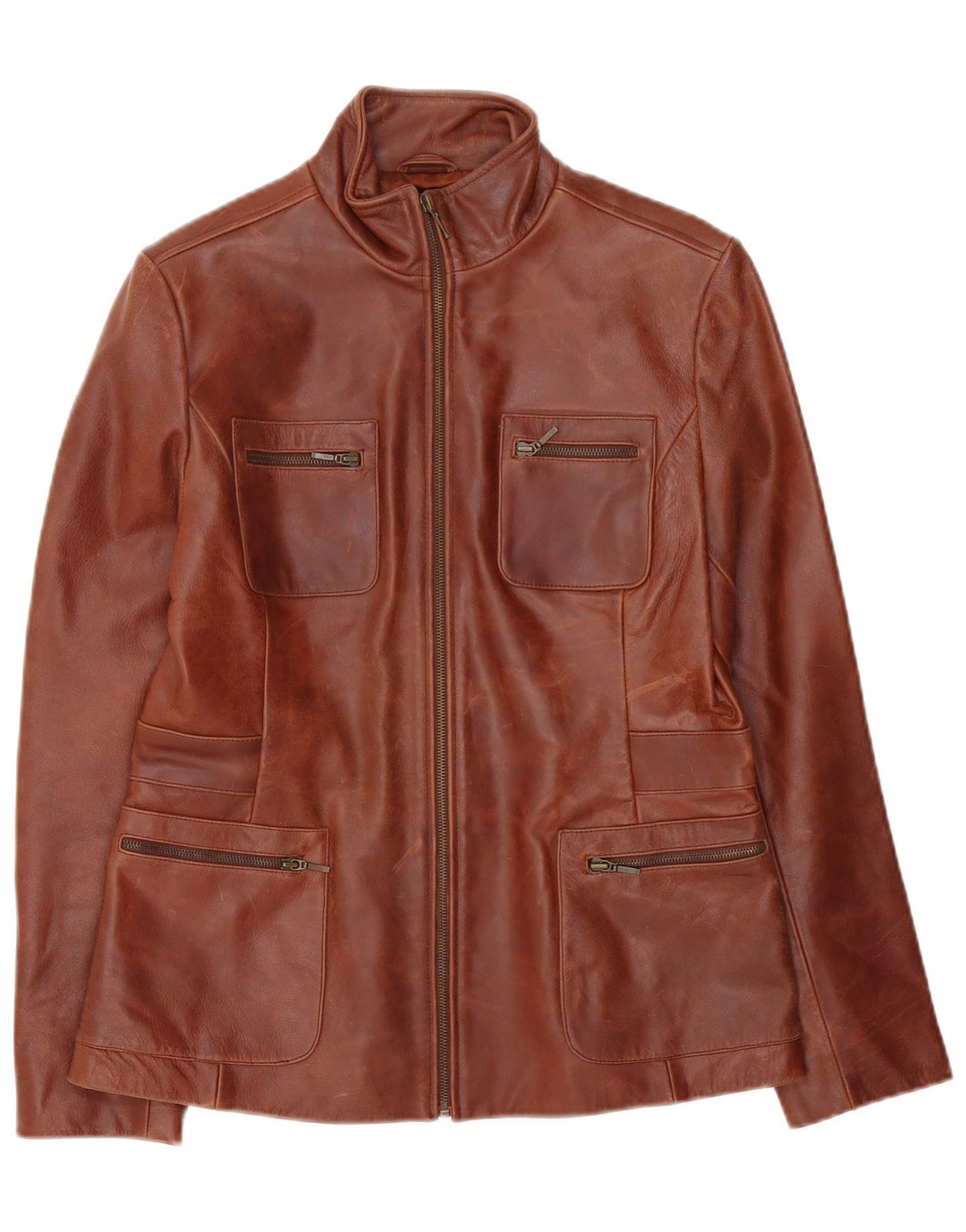 Principes Veste en cuir pour femme UK 14 Marron moyen