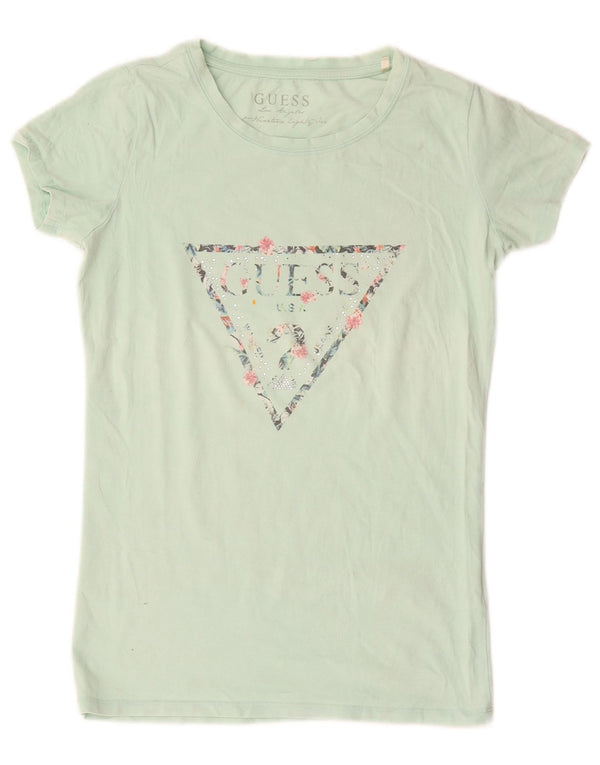 Guess T-shirt graphique pour femme en coton vert moyen UK 12