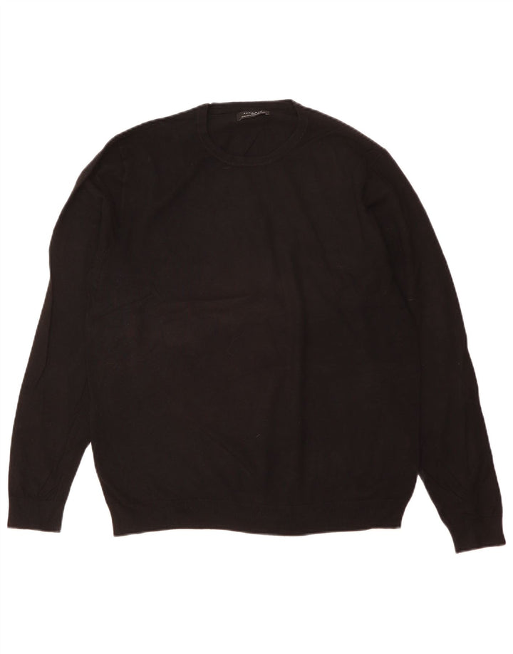 Zara Pull ras du cou pour homme XL Noir
